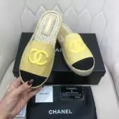 promos sandales chanel femme bas prix espadrilles tweed tissus jaune